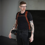 Fab' F22 Leather Dual Camera Harness