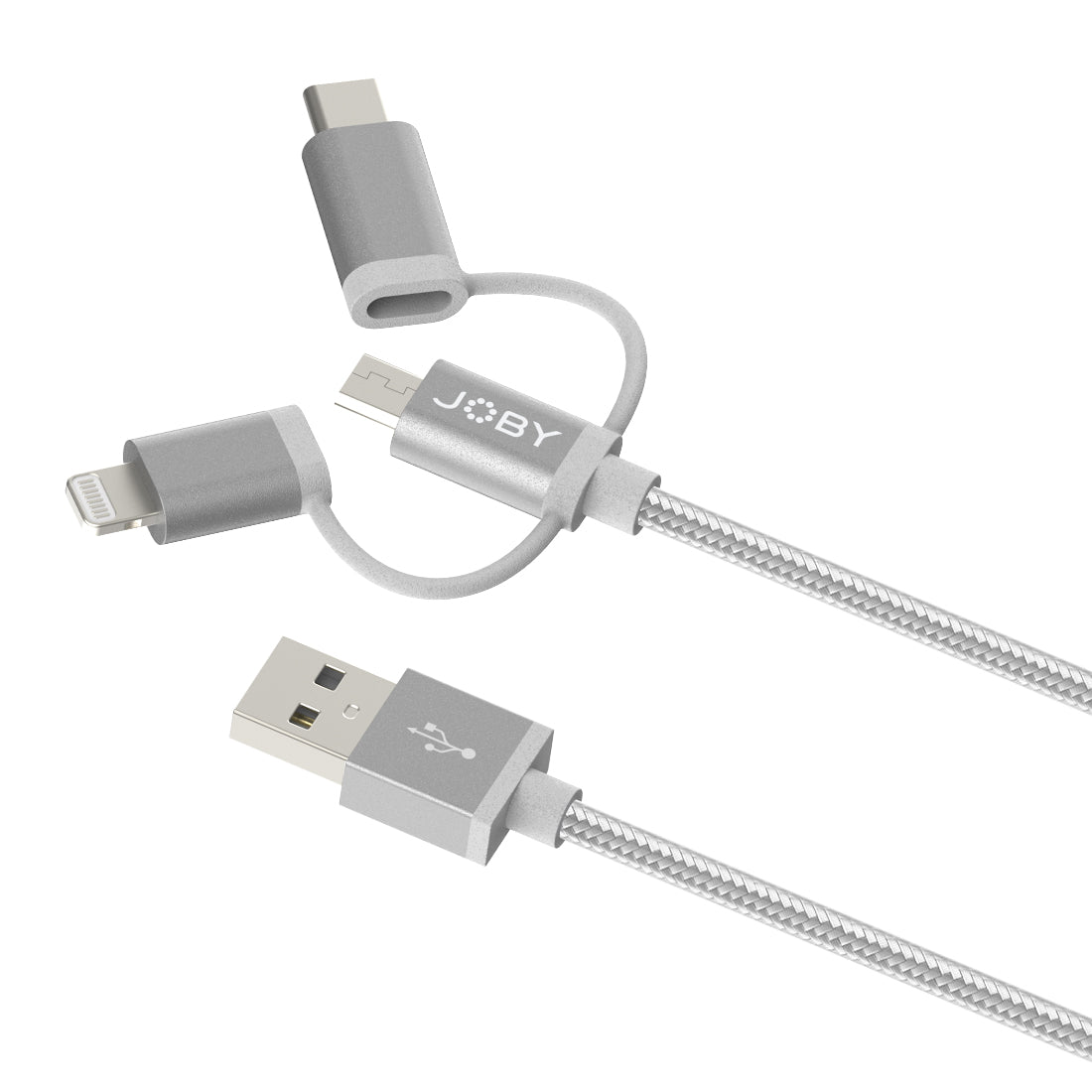 Joby Charge and Sync Cable 3-in-1 - Space Grey - 1.2m/4ft