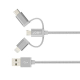 Joby Charge and Sync Cable 3-in-1 - Space Grey - 1.2m/4ft