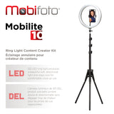 Mobifoto Mobilite 10" LED Ring Light Content Creator Kit with Compact Light Stand