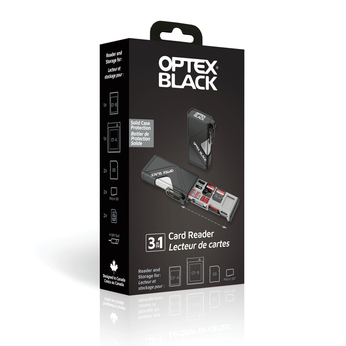 Optex Black OBR1500 CFexpress  (CF-A &CF-B) / SD Card Weatherproof Storage &  Reader with 10Gbps USB-C Transfer