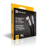 Ultralink Performance DisplayPort to HDMI 4K Adapter - 25cm/9.8in