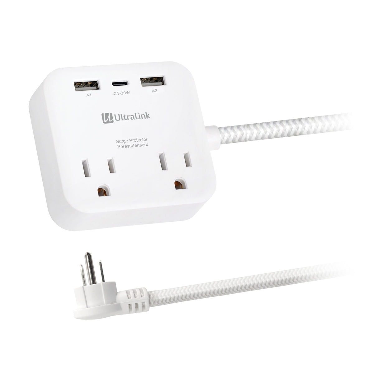 Ultralink Performance Surge Protector 2 AC Outlet + 3 USB