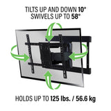 Sanus Super Slim Full Motion TV Mount for Most 40"-90" TVs up to 125 lbs