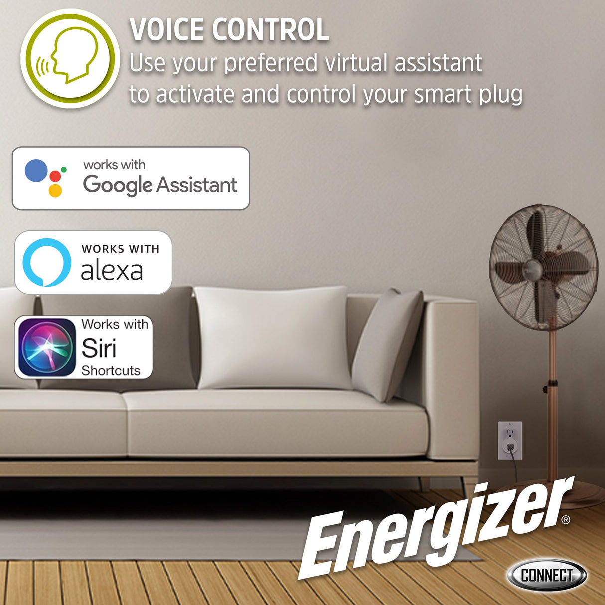 Energizer Smart 15 Amp Round Outlet Plug