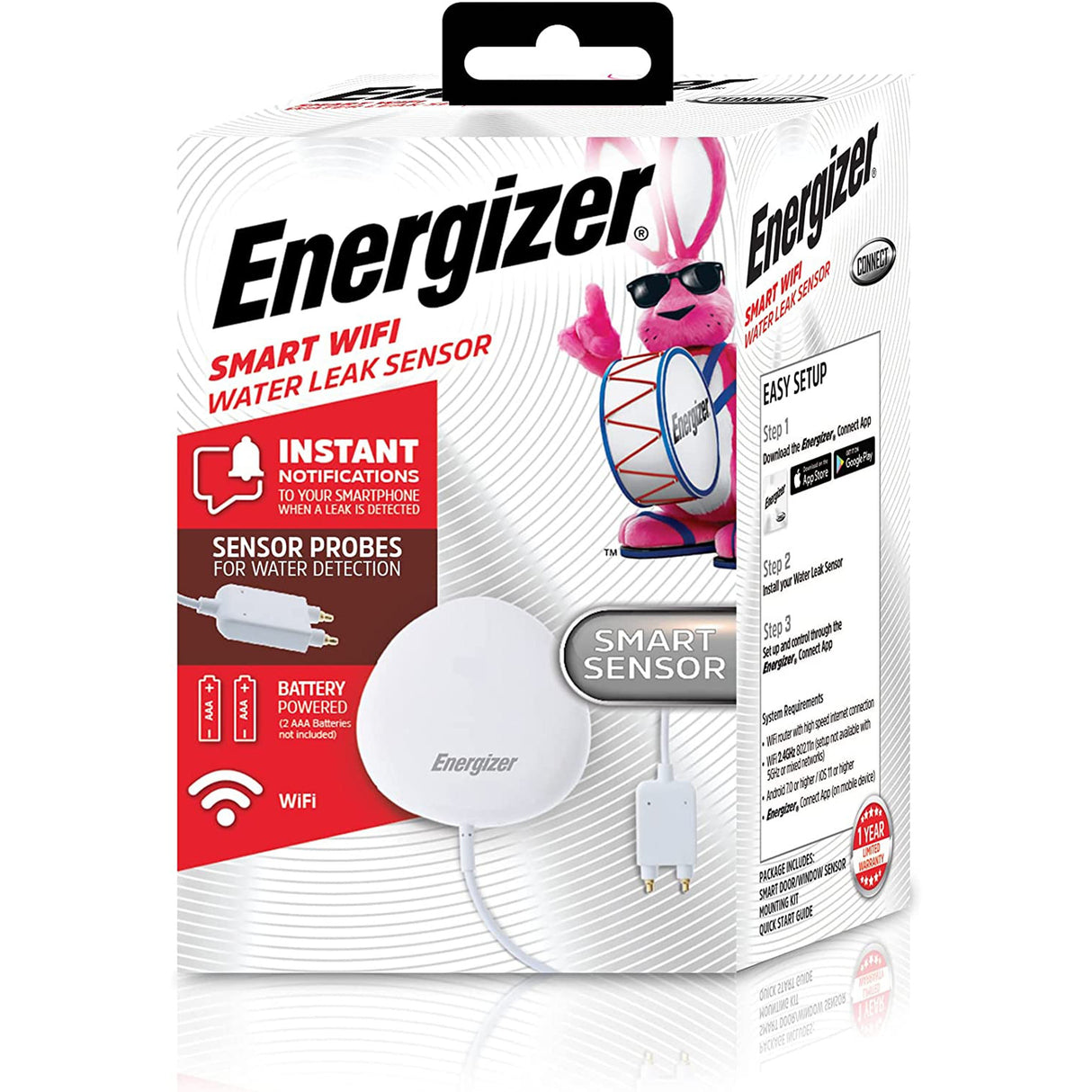 Energizer Smart Battery Powered Water Leak Sensor