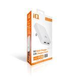 iQ USB PD 35W Wall Charger, White, Slim,Dual Ports