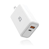 IQ PD45W Wall Charger with 1-Type C and 1-Type A