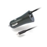 iQ Lightning In-Car Charger w/ Built-In Cable - 1.2m/4ft