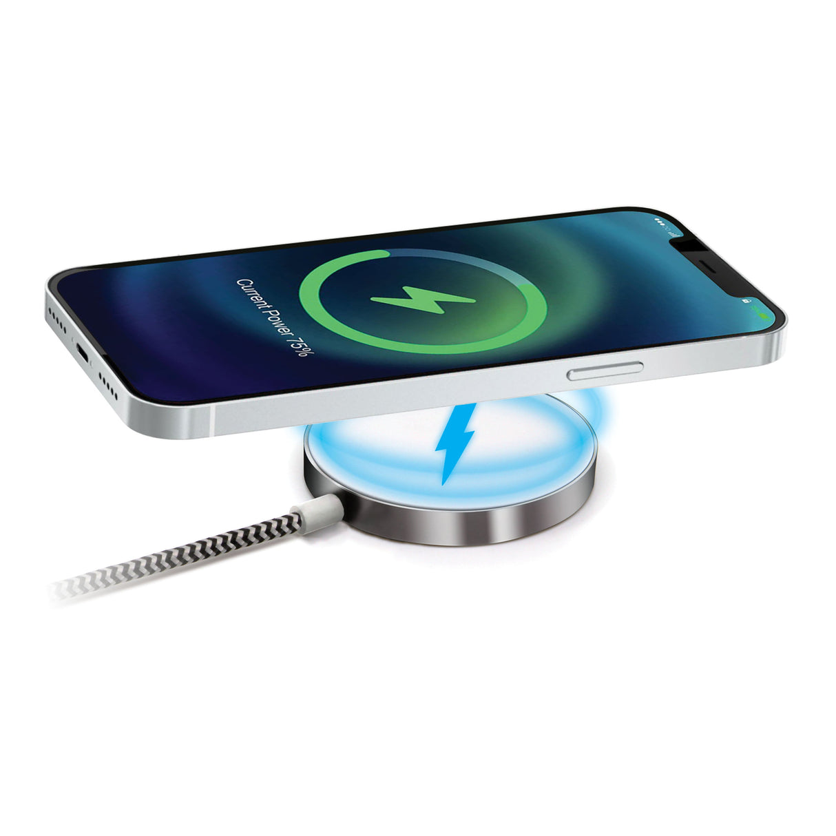 iQ Magsafe Wireless Charger - Silver - 1.2m/4ft