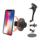 iQ Fast Charging Qi Wireless Charging 4-in-1 Car Mount