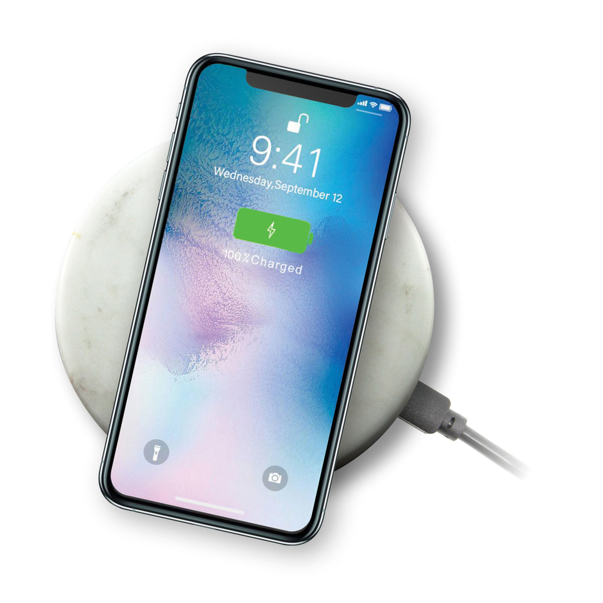 iQ Real Marble Wireless Charging Pad - White