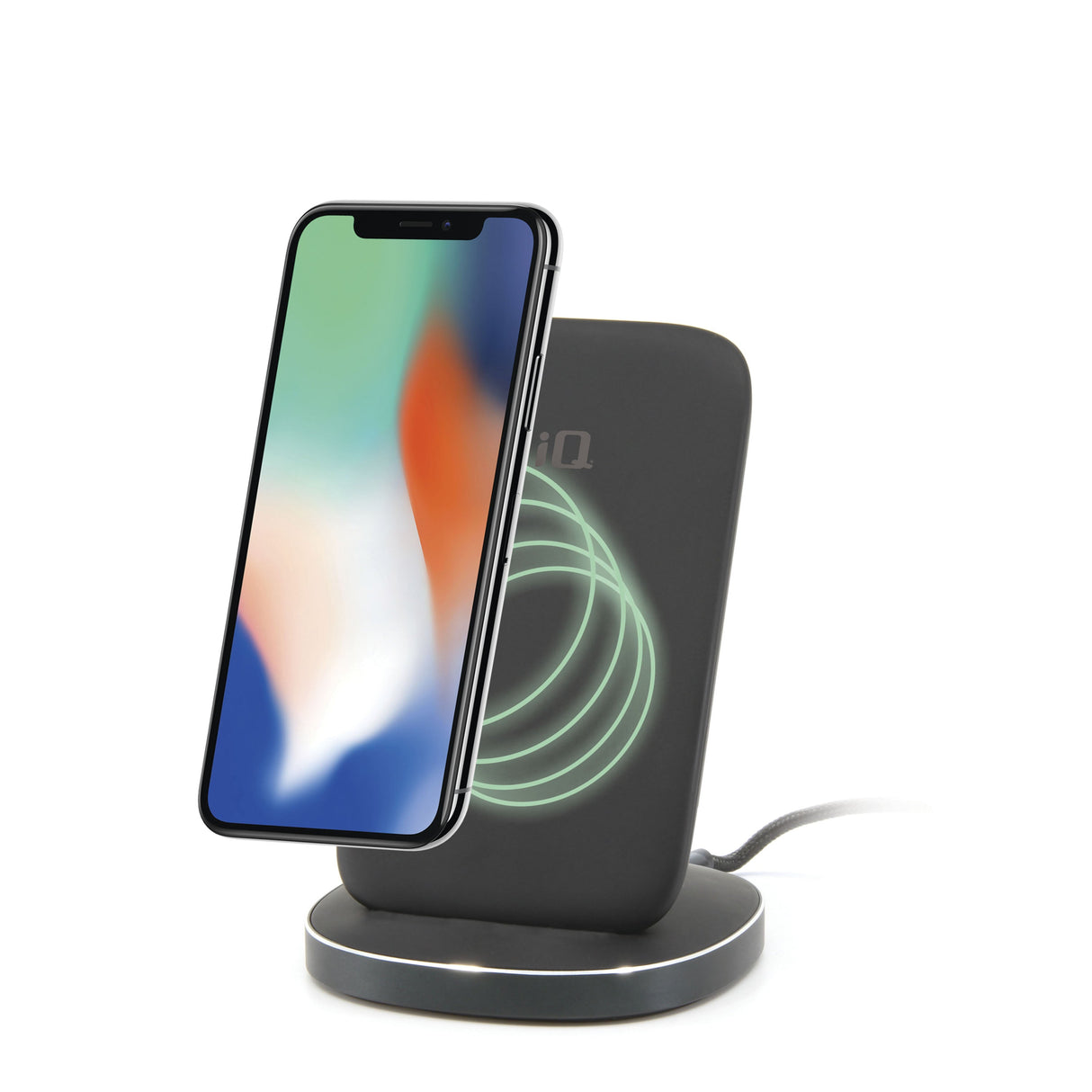 iQ Wireless Qi Charging Stand with 1 Port QC 3.0 Charger