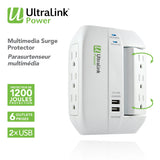 Ultralink Power: 6 Outlet 2 USB 3.1A Surge Protector