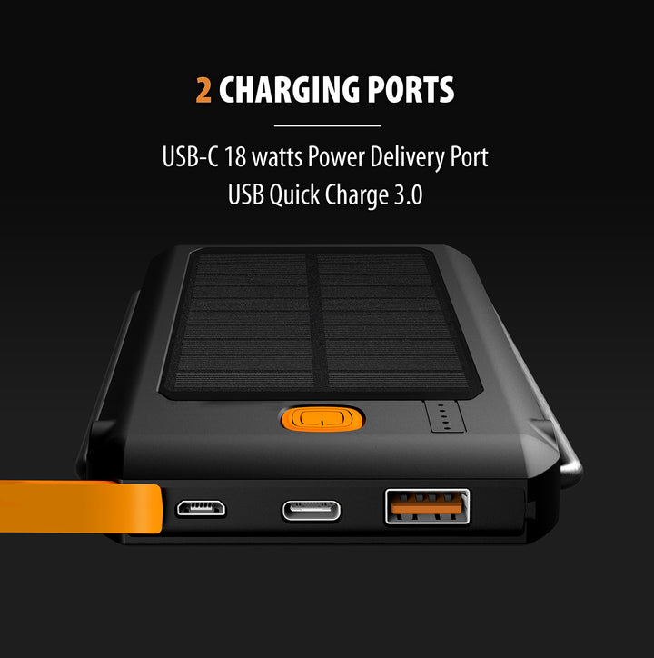 ToughTested LED10 Pocket 10,000mAh Solar PowerBank