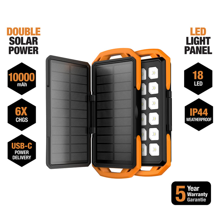 ToughTested Switch Back 10,000mAh Solar Power Bank