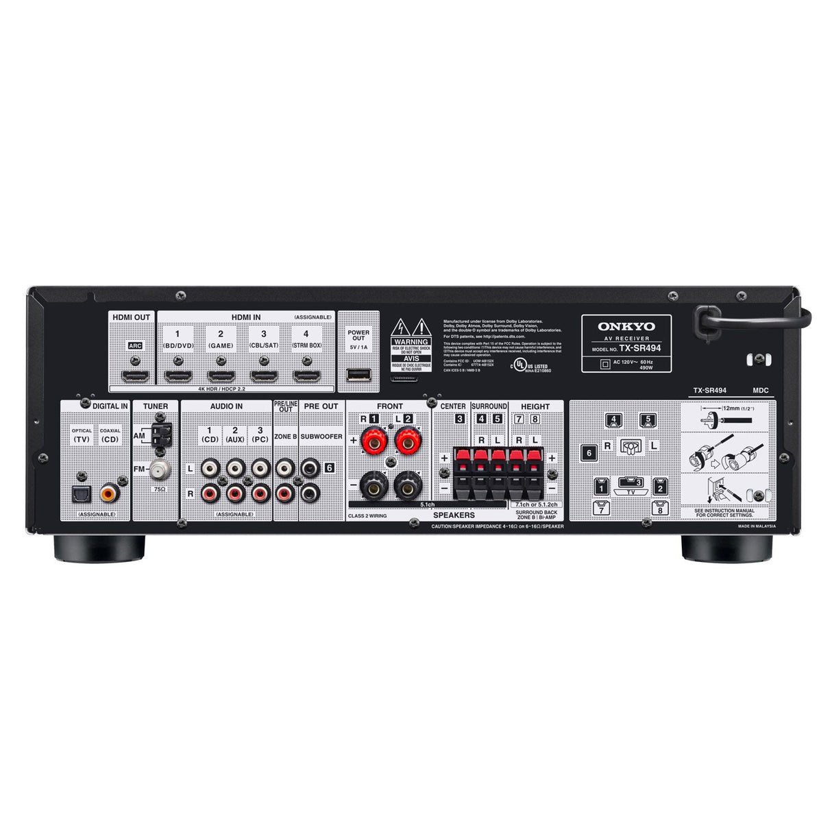 Onkyo TX-SR494 7.2-Channel AV Receiver