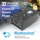 UltraLink Smart Home Wifi Dual Outdoor Plug